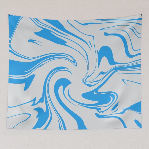 Item preview, Light Blue Liquid Marble Abstract Fluid Swirl Art designed and sold by CaramelCo.