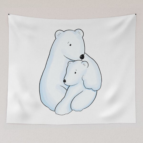Item preview, Polar Bear mom and Cub, polar bear  designed and sold by nicolejacobsart.