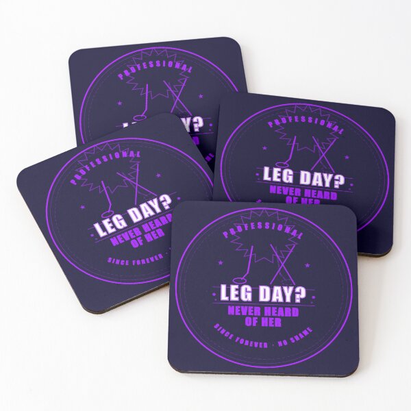 Item preview, Leg Day Never Heard Of Her Funny Gym Humor Badge Purple designed and sold by Mega-Shopping.