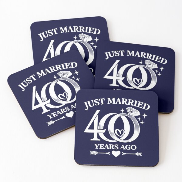 Item preview, Just Married 40 Years Ago ,40th Anniversary Gift designed and sold by CloudyPress.