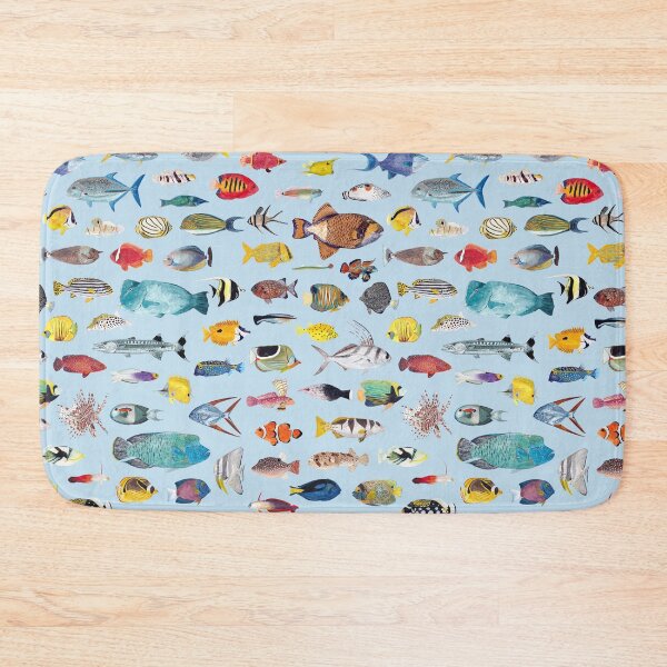 Item preview, INDO PACIFIC REEF FISHES POSTER TEXT-light blue designed and sold by BEATRIZ ABAITUA.