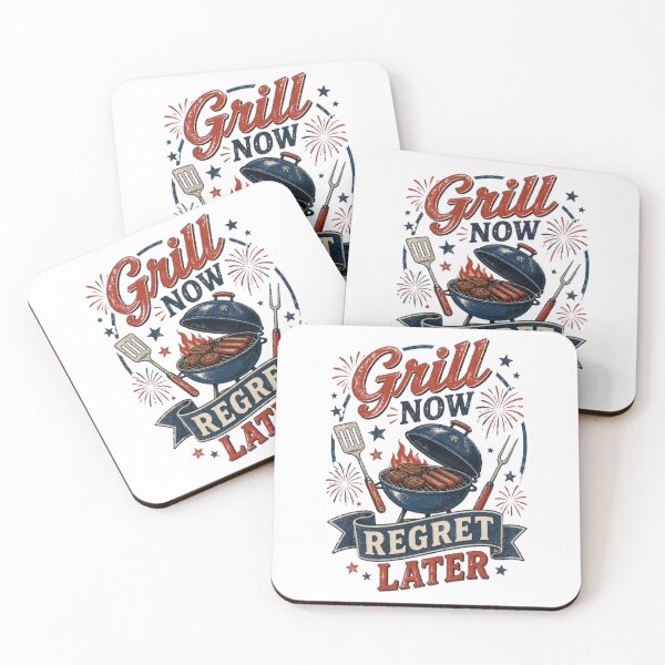 Item preview, Funny 4th of July BBQ Grill Now Regret Later Retro Patriotic Design designed and sold by AveniaOficial.