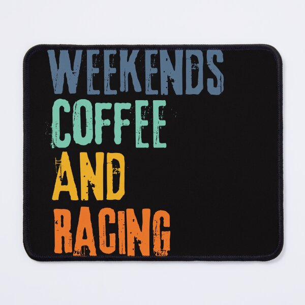 Item preview, Funny Retro Weekends Coffee and Racing designed and sold by WeirdlyRare.