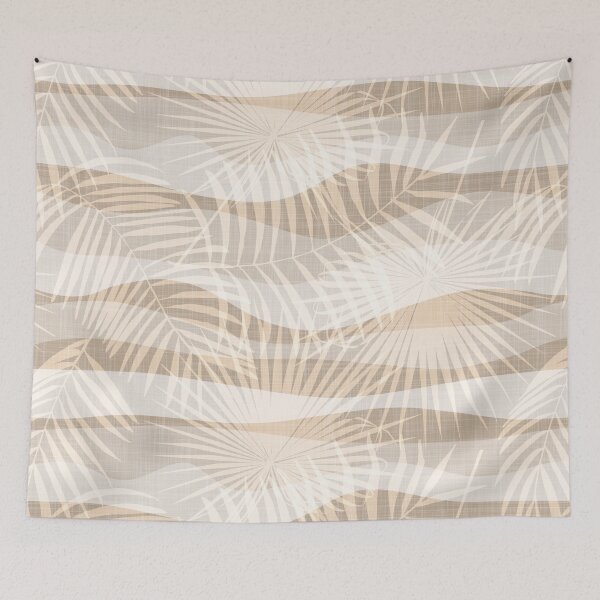 Item preview, faded palm leaf breeze - sandy beige wavy stripes designed and sold by kobyakov.