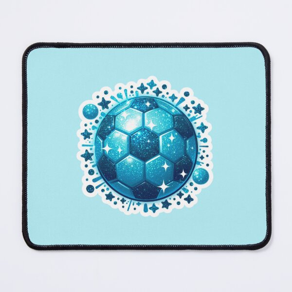 Item preview, blue glitter football soccer ball designed and sold by coolcreativeco.