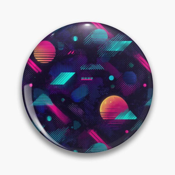 Item preview, Retro 80s Synthwave Geometric Neon Abstract Pattern designed and sold by NicolasGlowArt.