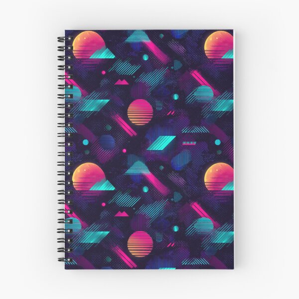 Item preview, Retro 80s Synthwave Geometric Neon Abstract Pattern designed and sold by NicolasGlowArt.