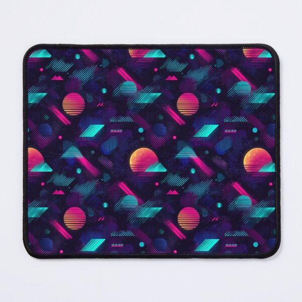 Item preview, Retro 80s Synthwave Geometric Neon Abstract Pattern designed and sold by NicolasGlowArt.