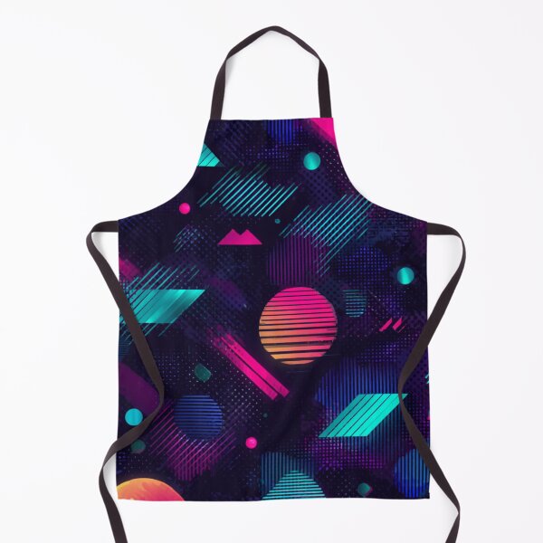 Item preview, Retro 80s Synthwave Geometric Neon Abstract Pattern designed and sold by NicolasGlowArt.