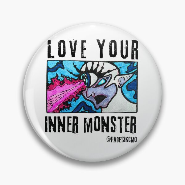 Item preview, Love your inner monster—black letter designed and sold by Page13KCMO.