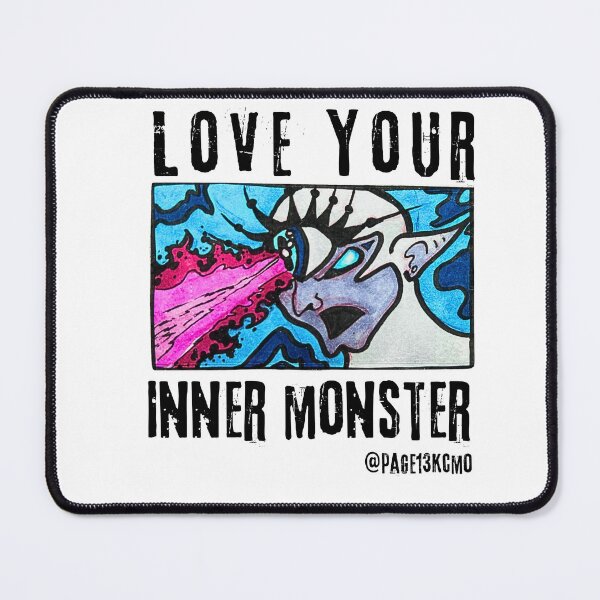Item preview, Love your inner monster—black letter designed and sold by Page13KCMO.