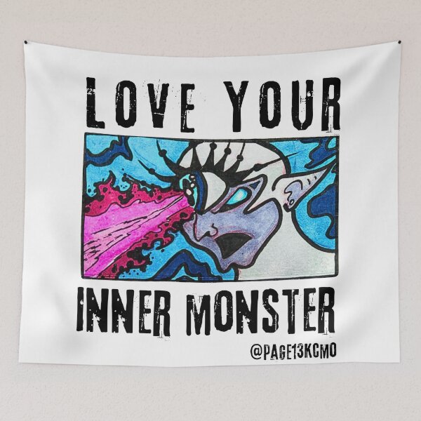 Item preview, Love your inner monster—black letter designed and sold by Page13KCMO.