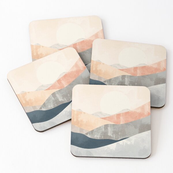 Item preview, Golden Hour — Minimalist Abstract Landscape in Peach and Navy designed and sold by Mripa.