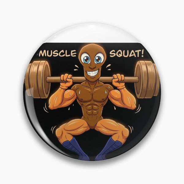 Item preview, Cartoon Muscle Squat Lifter designed and sold by AirCrayons27.