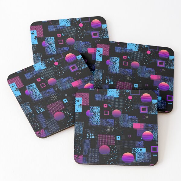 Item preview, Synthwave Glitch Geometric Pattern Retro 80s Style designed and sold by NicolasGlowArt.