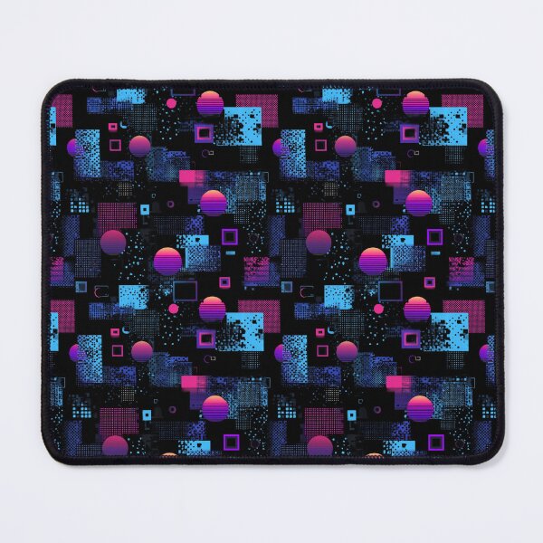 Item preview, Synthwave Glitch Geometric Pattern Retro 80s Style designed and sold by NicolasGlowArt.