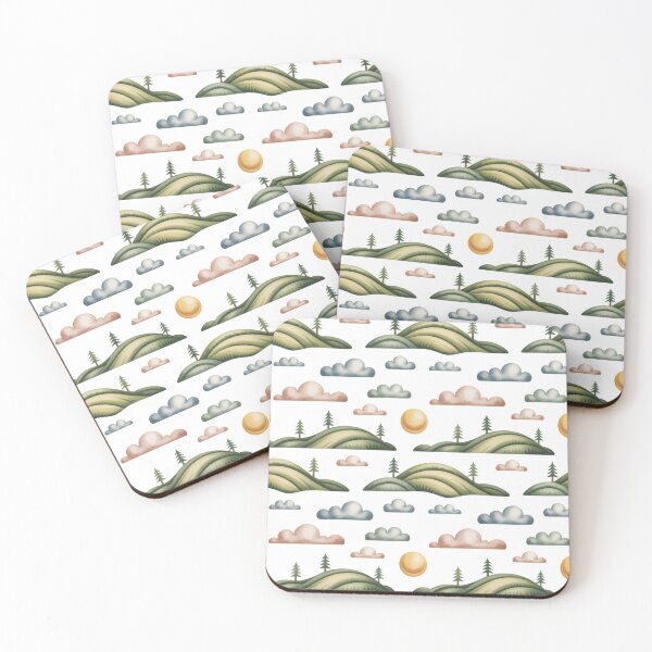 Item preview, Cheerful Green Hills Landscape Pattern | Sunny Whimsical Seamless Repeat designed and sold by Midnight Veil Designs.