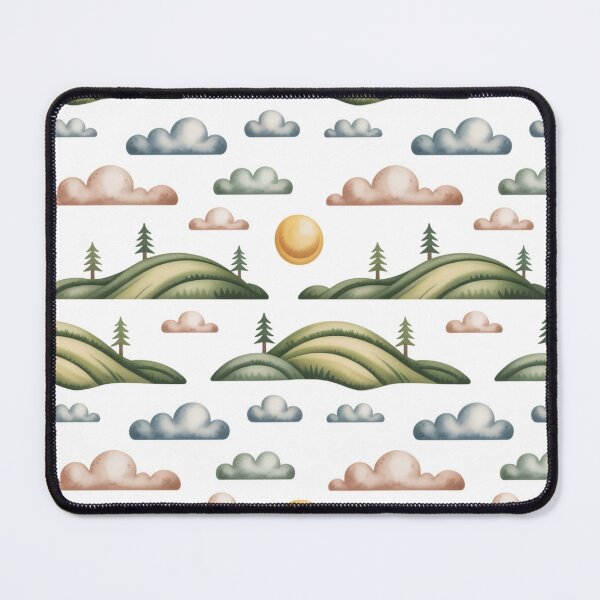 Item preview, Cheerful Green Hills Landscape Pattern | Sunny Whimsical Seamless Repeat designed and sold by Midnight Veil Designs.