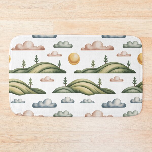 Item preview, Cheerful Green Hills Landscape Pattern | Sunny Whimsical Seamless Repeat designed and sold by Midnight Veil Designs.