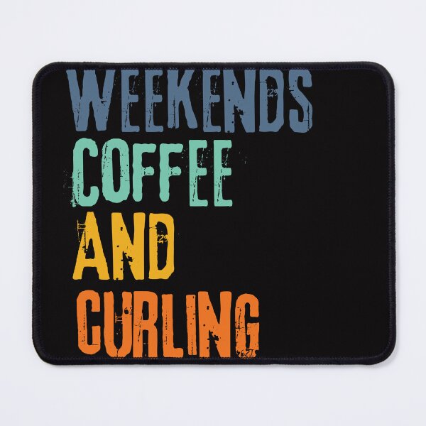 Item preview, Funny Retro Weekends Coffee and Curling designed and sold by WeirdlyRare.
