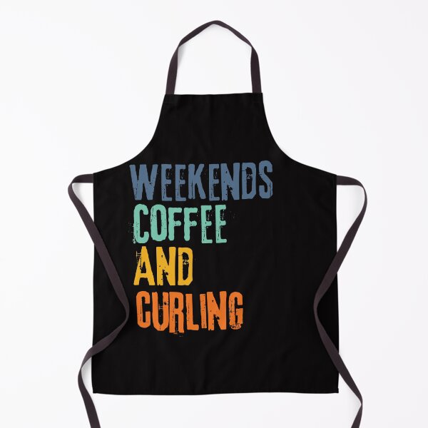Item preview, Funny Retro Weekends Coffee and Curling designed and sold by WeirdlyRare.