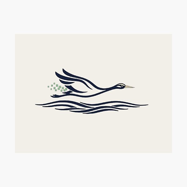 Artikelvorschau, Minimalistische Linienzeichnung eines fliegenden Vogels – Moderne Tech-Wave-Edition entworfen und verkauft von Inkfino.