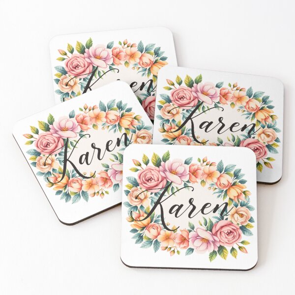 Item preview, Karen Floral Name Watercolor Boho Personalized Design designed and sold by ArcticFoxStudio.