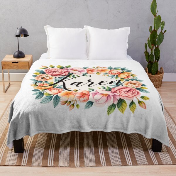 Item preview, Karen Floral Name Watercolor Boho Personalized Design designed and sold by ArcticFoxStudio.