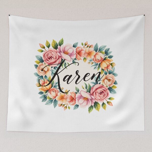 Item preview, Karen Floral Name Watercolor Boho Personalized Design designed and sold by ArcticFoxStudio.