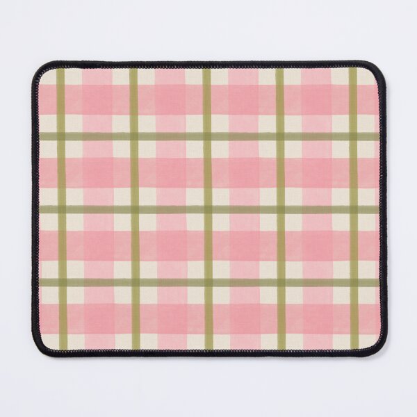 Item preview, Retro cottage plaid | Pink & olive green designed and sold by Illustrated by Nat.