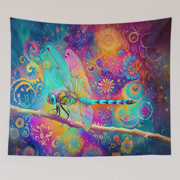 Item preview, Colorful Psychedelic Dragonfly designed and sold by Lee Hiller Designs.