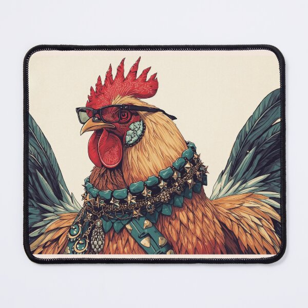 Item preview, Rooster Royale — Funky Jeweled Rooster with Sunglasses Art Print designed and sold by Mripa.