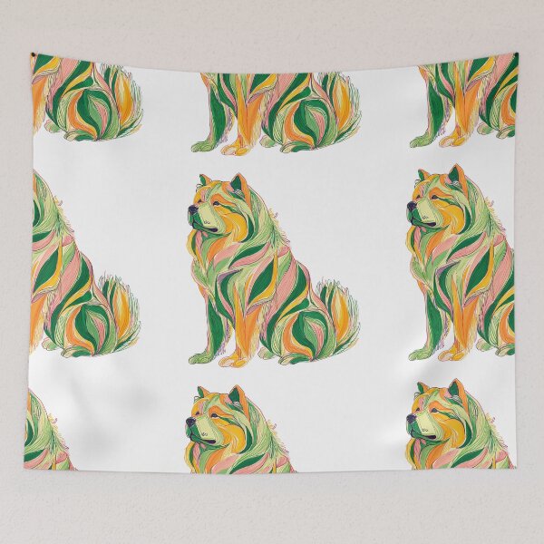 Item preview, Colorful Chow chow puppy dog designed and sold by MendaciousMina.