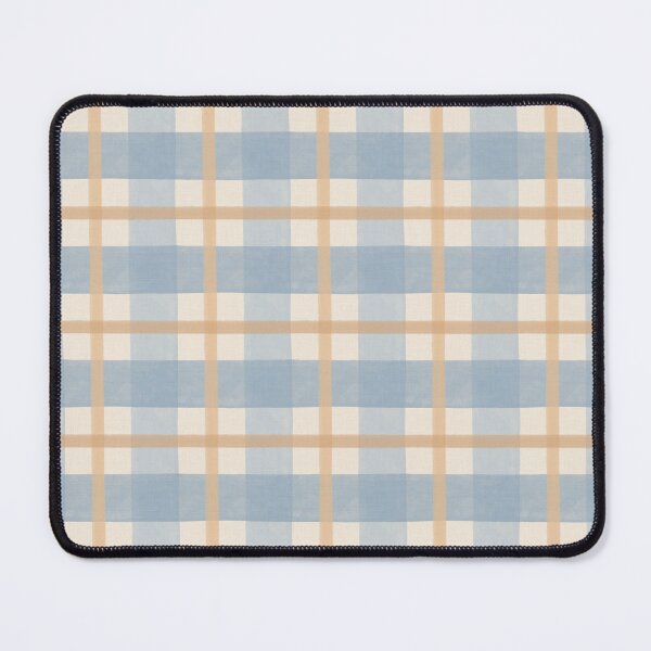 Item preview, Retro cottage plaid | Pastel blue & beige designed and sold by Illustrated by Nat.