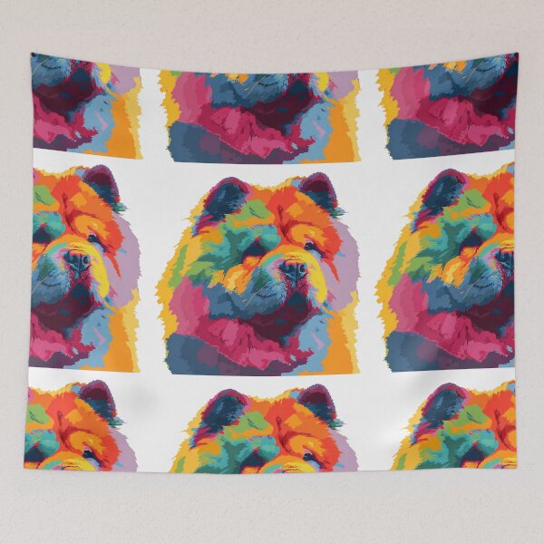 Item preview, Colorful Pop art Chow chow puppy dog designed and sold by MendaciousMina.