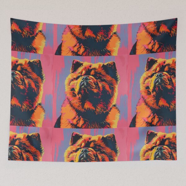 Item preview, Colorful Pop art Chow chow puppy dog designed and sold by MendaciousMina.