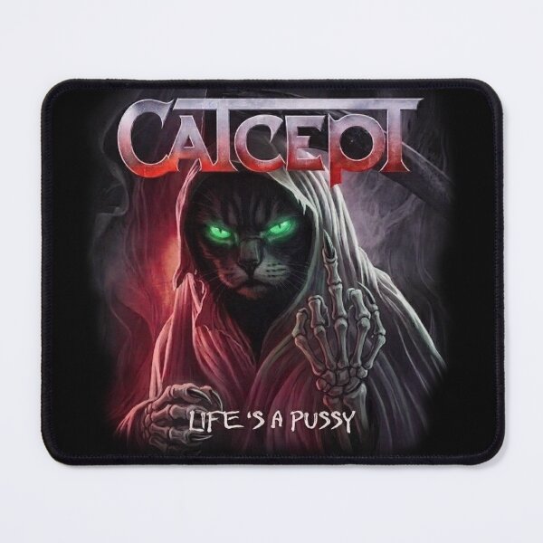 Item preview, Catcept - Grim Reaper Black Cat Life Is A Pussy Heavy Metal designed and sold by SpainDesign77.