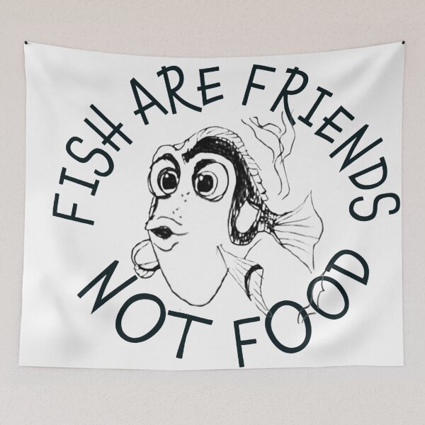 Item preview, Fish are Friends, Not FOOD designed and sold by MyBottomShelf.