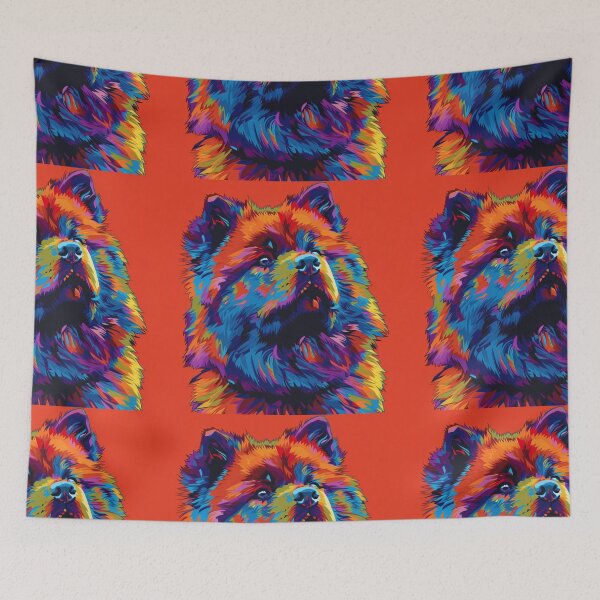 Item preview, Colorful Pop art Chow chow puppy dog designed and sold by MendaciousMina.