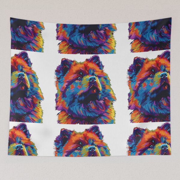 Item preview, Colorful Pop art Chow chow puppy dog designed and sold by MendaciousMina.