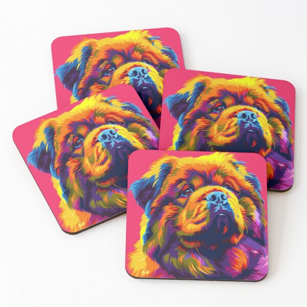 Item preview, Colorful Pop art Chow chow puppy dog designed and sold by MendaciousMina.