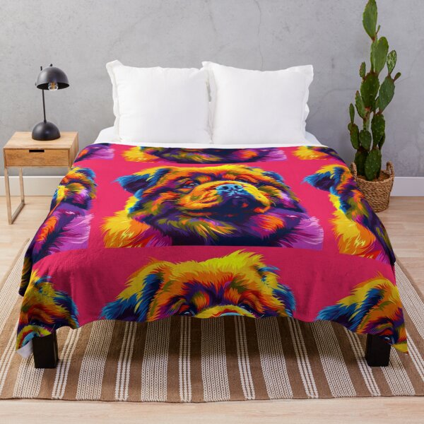 Item preview, Colorful Pop art Chow chow puppy dog designed and sold by MendaciousMina.