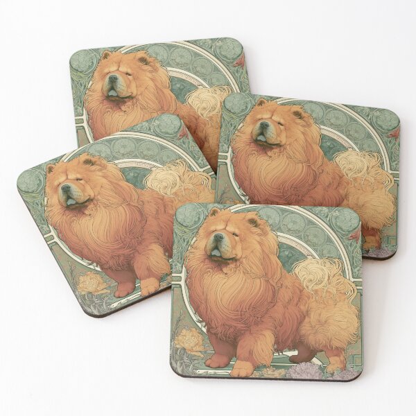 Item preview, Art nouveau Chow chow puppy dog designed and sold by MendaciousMina.