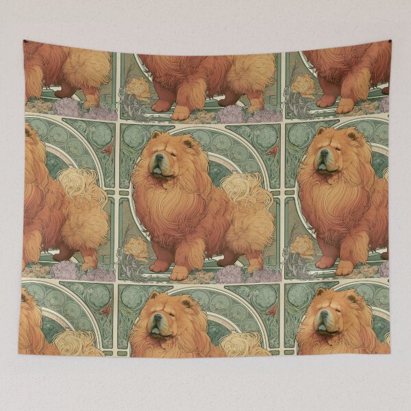 Item preview, Art nouveau Chow chow puppy dog designed and sold by MendaciousMina.
