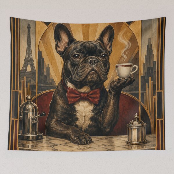 Item preview, Buldog Francuski Kawa - Plakat Retro Kuchnia Cafe designed and sold by Cockapoo Society.