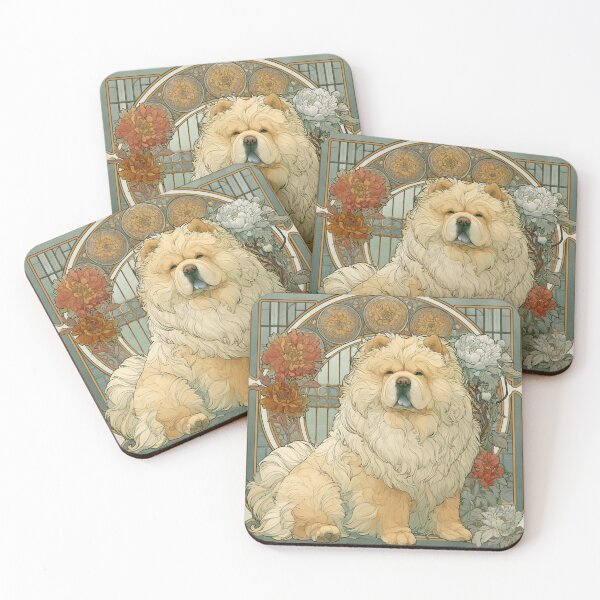 Item preview, Art nouveau Chow chow puppy dog designed and sold by MendaciousMina.