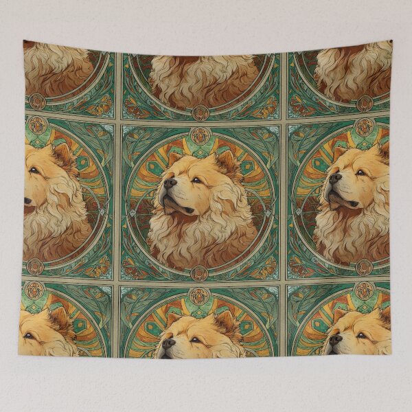 Item preview, Art nouveau Chow chow puppy dog designed and sold by MendaciousMina.