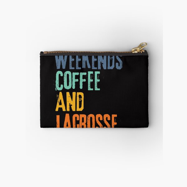 Item preview,  Funny Retro Weekends Coffee and Lacrosse designed and sold by WeirdlyRare.
