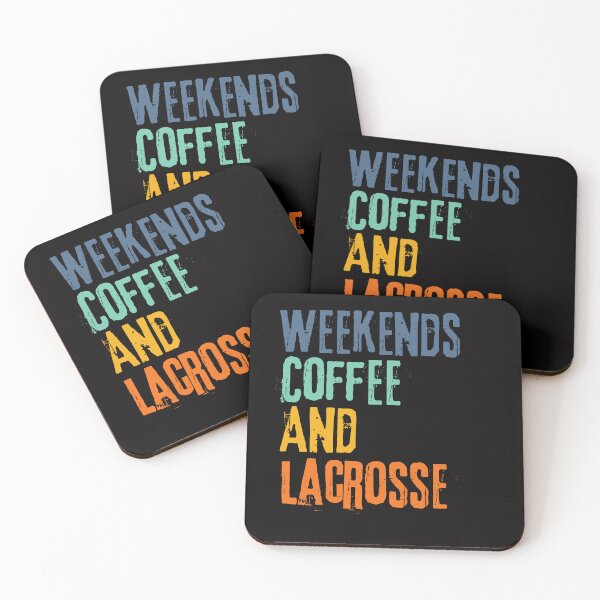 Item preview,  Funny Retro Weekends Coffee and Lacrosse designed and sold by WeirdlyRare.