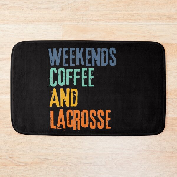 Item preview,  Funny Retro Weekends Coffee and Lacrosse designed and sold by WeirdlyRare.